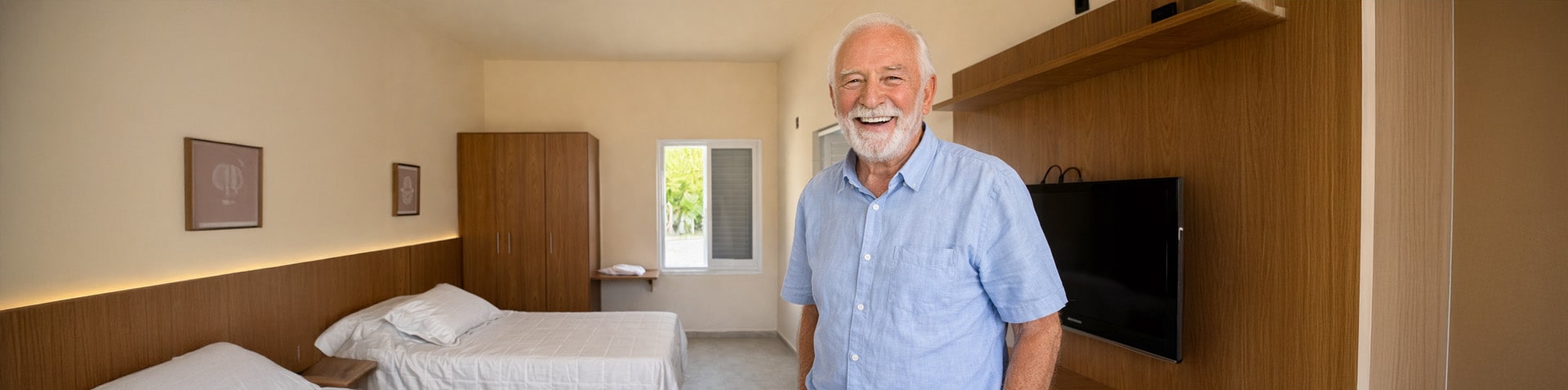 Acomodações pensadas para conforto, autonomia e bem-estar